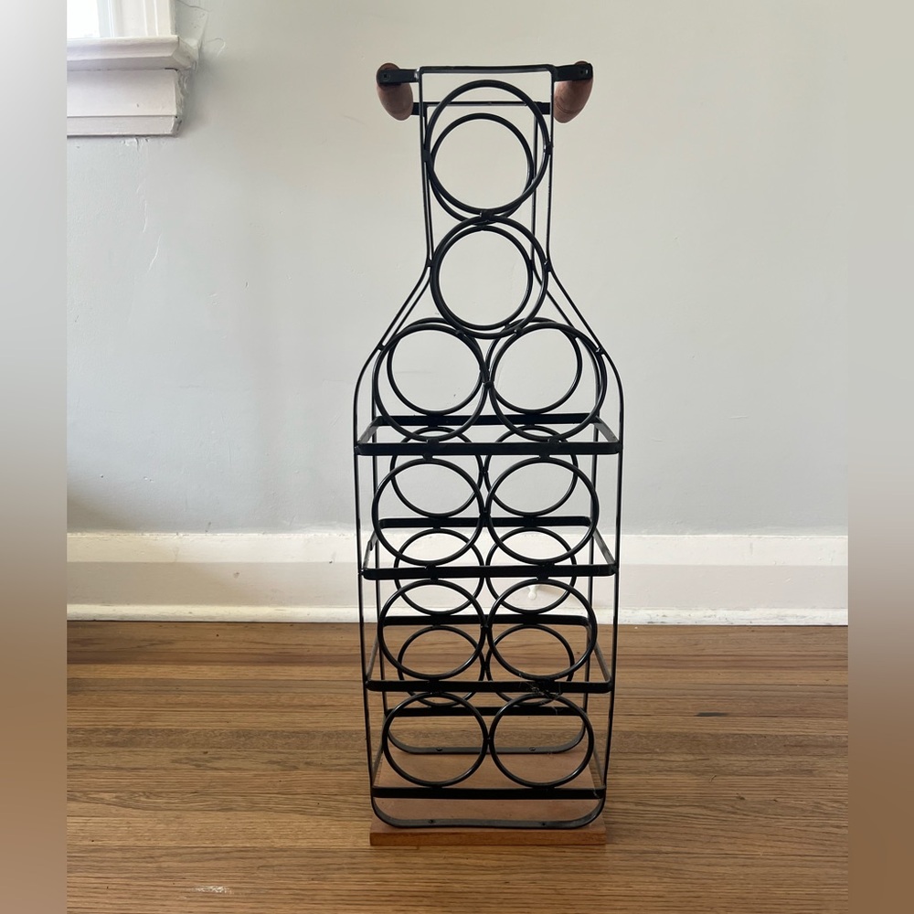 Black Metal Wine Rack